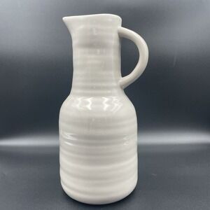 Ceramic Pitcher Vase Decorative Piece 10.75"Tall Beige/Taupe -Not For Food NWT